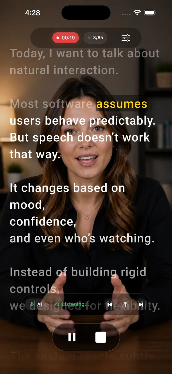 VoiceSync AI Teleprompter product screen